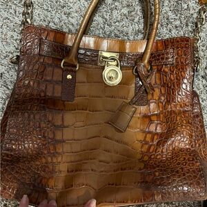 Michael kors croc Hamilton bag